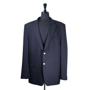 Jos. A. Bank Mens Blazer 48L Navy Blue Wool Sport Coat Traditional Fit Jacket